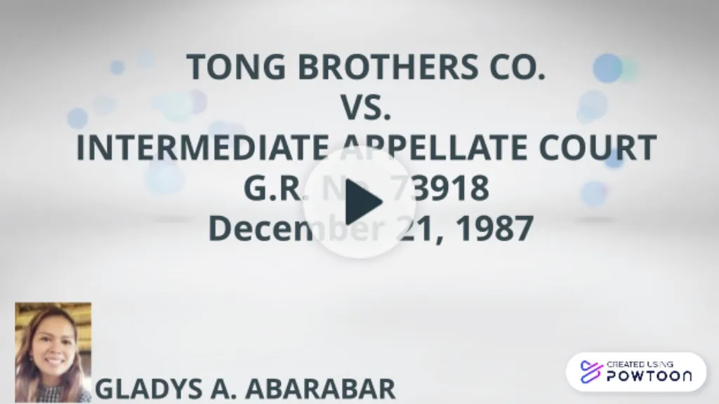 Powtoon TONG BROTHERS CO. VS. IAC